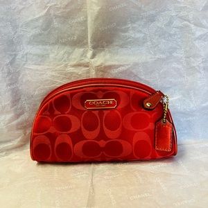 Red coach cosmetic pouch